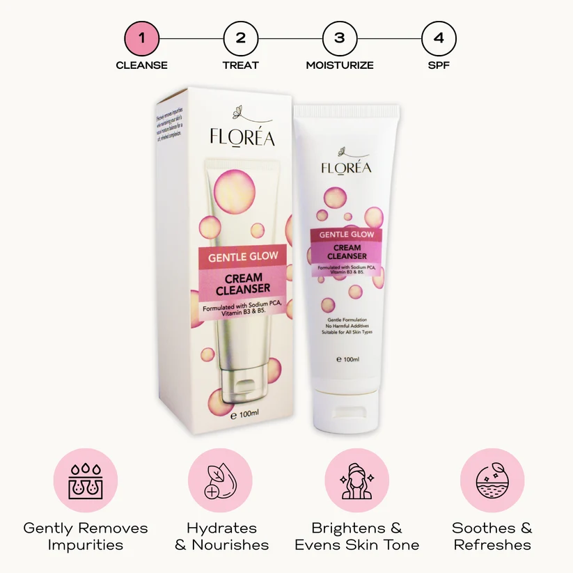 Florea Gentle glow cream cleanser 100ml - Image 2